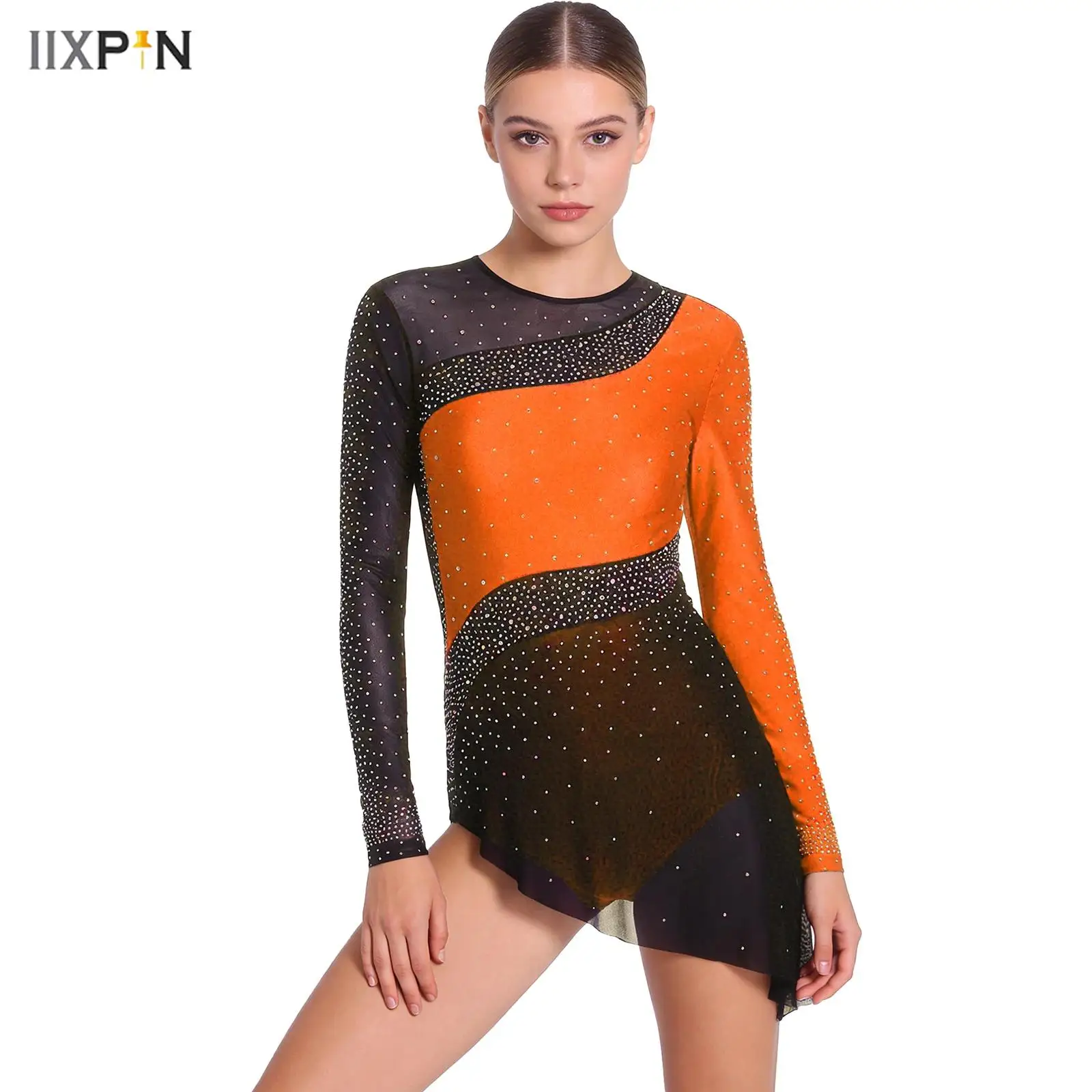 Womens Gymnastics Latin Dance Bodysuit Dress Rhinestone Long Sleeves Dresses Color Blocking Leotard Tango Salsa Rumba Dancewear
Womens Gymnastics Latin Dance Bodysuit Dress Rhinestone Long Sleeves Dresses Color Blocking Leotard Tango Salsa Rumba Dancewear