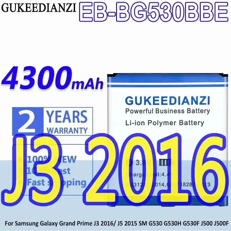 GUKEEDIANZI аккумулятор EB-BG530BBE 4300 мАч для Samsung Galaxy Grand Prime J3 2016/J5 2015 SM G530 G530H G530F J500 J500F
GUKEEDIANZI аккумулятор EB-BG530BBE 4300 мАч для Samsung Galaxy Grand Prime J3 2016/J5 2015 SM G530 G530H G530F J500 J500F