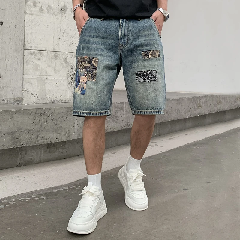 9053 Patch embroidery sewing patch denim shorts men's summer new trend personality straight five pants
9053 Patch embroidery sewing patch denim shorts men's summer new trend personality straight five pants