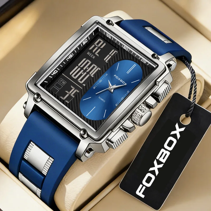 FOXBOX Square Digital Men's Watches LED Chronograph Alarm Sports Watch for Men Silicones Strap Waterproof Electronic Watch+Box
FOXBOX Square Digital Men's Watches LED Chronograph Alarm Sports Watch for Men Silicones Strap Waterproof Electronic Watch+Box