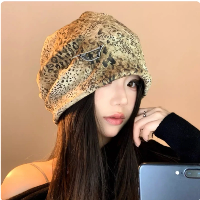 New American Personality Y2K Leopard Print Pullover Hat Spring and Summer Street Trend Loose Skull Beanie Caps for Women's
New American Personality Y2K Leopard Print Pullover Hat Spring and Summer Street Trend Loose Skull Beanie Caps for Women's