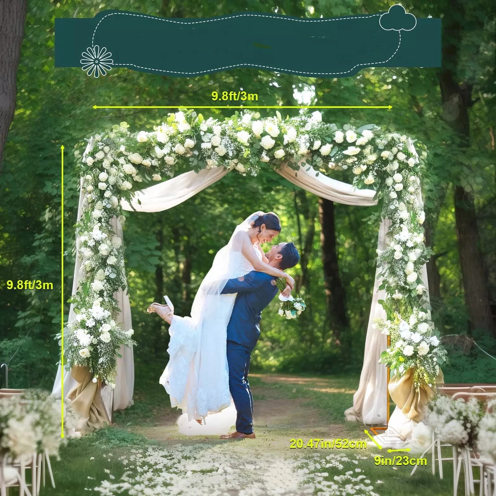 Romantic Square Wedding Arch, Metal Flower Balloon Frame Backdrop Stand for Decoration
Romantic Square Wedding Arch, Metal Flower Balloon Frame Backdrop Stand for Decoration
