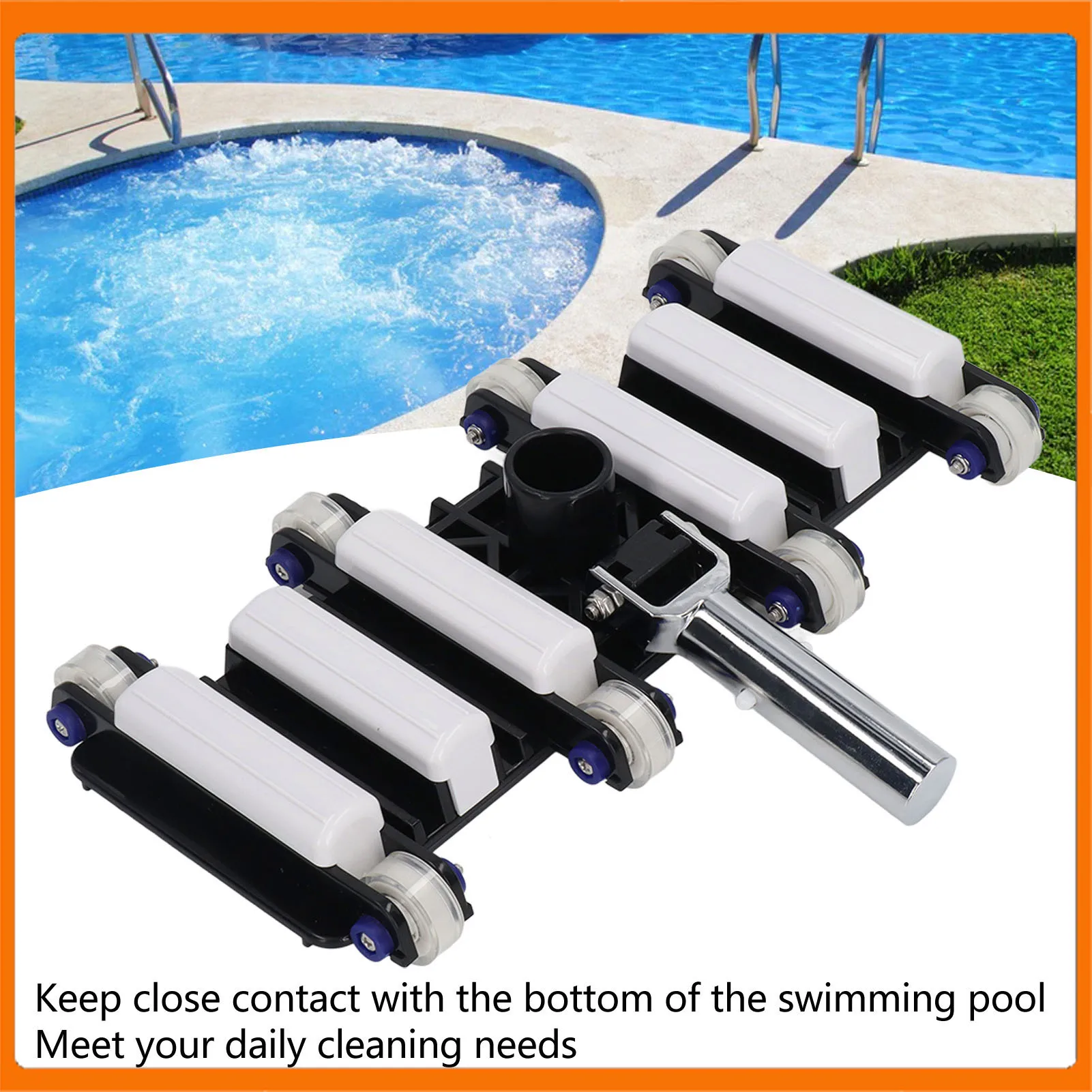 14in Pool Vacuum Brush Head Plastic Handheld Pool Cleaning Suction Head with Wheels Side Brush for Swimming Pool Water
14in Pool Vacuum Brush Head Plastic Handheld Pool Cleaning Suction Head with Wheels Side Brush for Swimming Pool Water