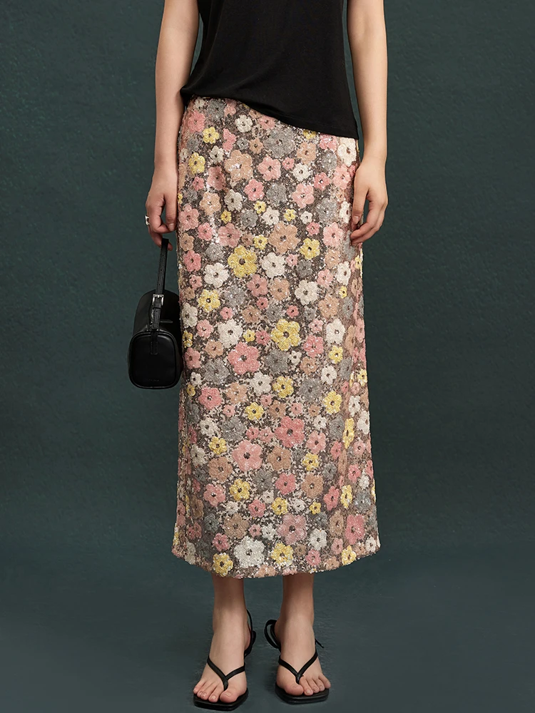 Sequin Flower Midi Skirt Embroidered Floral Back Split Skirt Stretch High Waist 2024 Spring/Summer New in Woman Clothing
Sequin Flower Midi Skirt Embroidered Floral Back Split Skirt Stretch High Waist 2024 Spring/Summer New in Woman Clothing