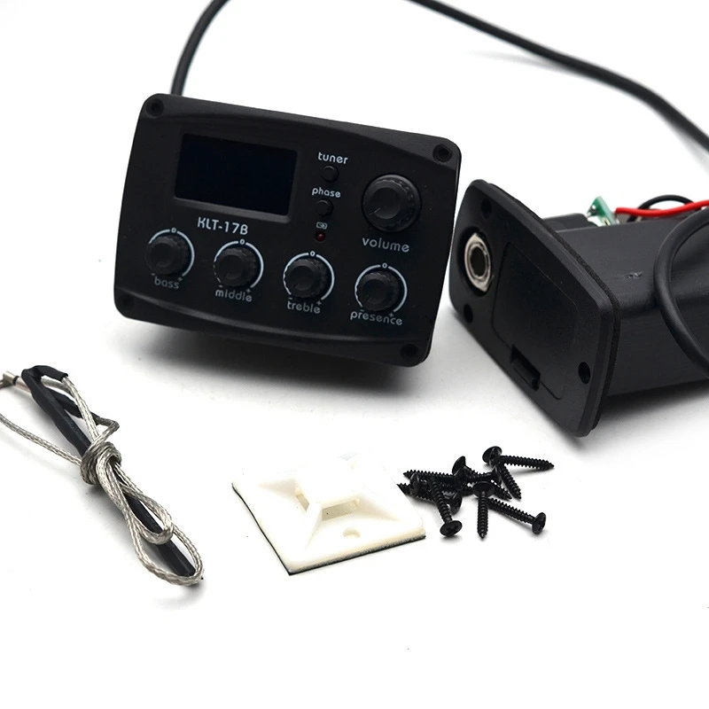 A51Q-KLT-17B Acoustic Guitar EQ Preamp with Digital Procedding Tuner 3 Band EQ Equalizer with Tuner Guitar Pickup
A51Q-KLT-17B Acoustic Guitar EQ Preamp with Digital Procedding Tuner 3 Band EQ Equalizer with Tuner Guitar Pickup