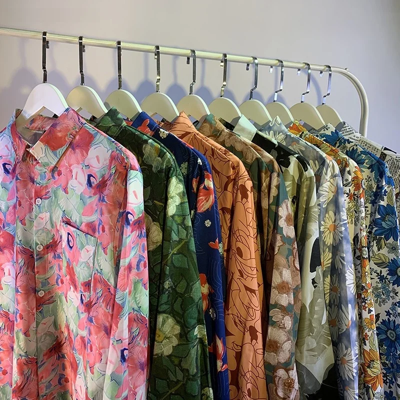 Retro Hong Kong Sle Long Sve Floral Print Loose Fit Men's irt Youthful Trendy Performance Casual Polyester Fiber Spring
Retro Hong Kong Sle Long Sve Floral Print Loose Fit Men's irt Youthful Trendy Performance Casual Polyester Fiber Spring