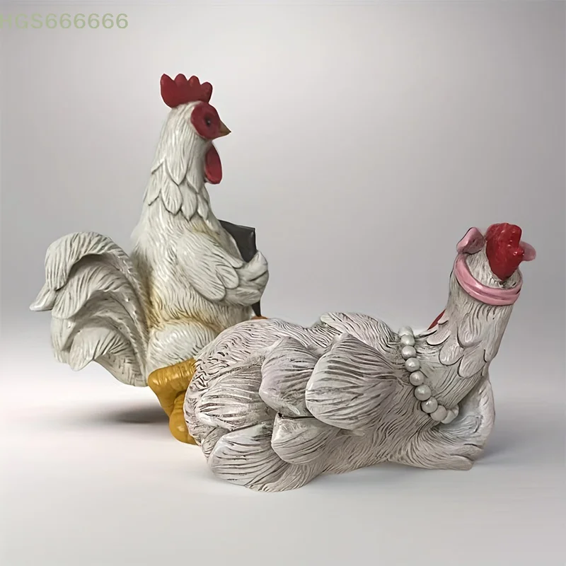 Indoor/Outdoor Garden Animal Figurine Tabletop Theme Decor Rustic Resin Rooster & Hen "Good Morning" Statue Chicken Resin Statue
Indoor/Outdoor Garden Animal Figurine Tabletop Theme Decor Rustic Resin Rooster & Hen "Good Morning" Statue Chicken Resin Statue