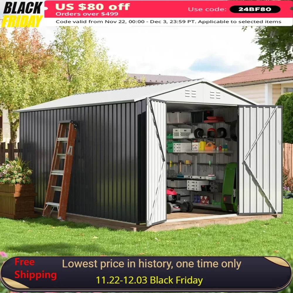 8x12 FT Outdoor Storage Shed, Garden with Updated Frame Structure and Lockable Doors, Metal Tool Sheds, Outdoor Storage Room
8x12 FT Outdoor Storage Shed, Garden with Updated Frame Structure and Lockable Doors, Metal Tool Sheds, Outdoor Storage Room