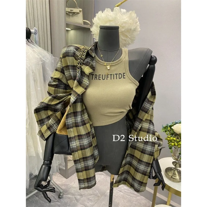 Korean Style New Suit Women's Retro Plaid Long-sleeved Shirt Jacket with Letter Print Two-piece Vest
Korean Style New Suit Women's Retro Plaid Long-sleeved Shirt Jacket with Letter Print Two-piece Vest