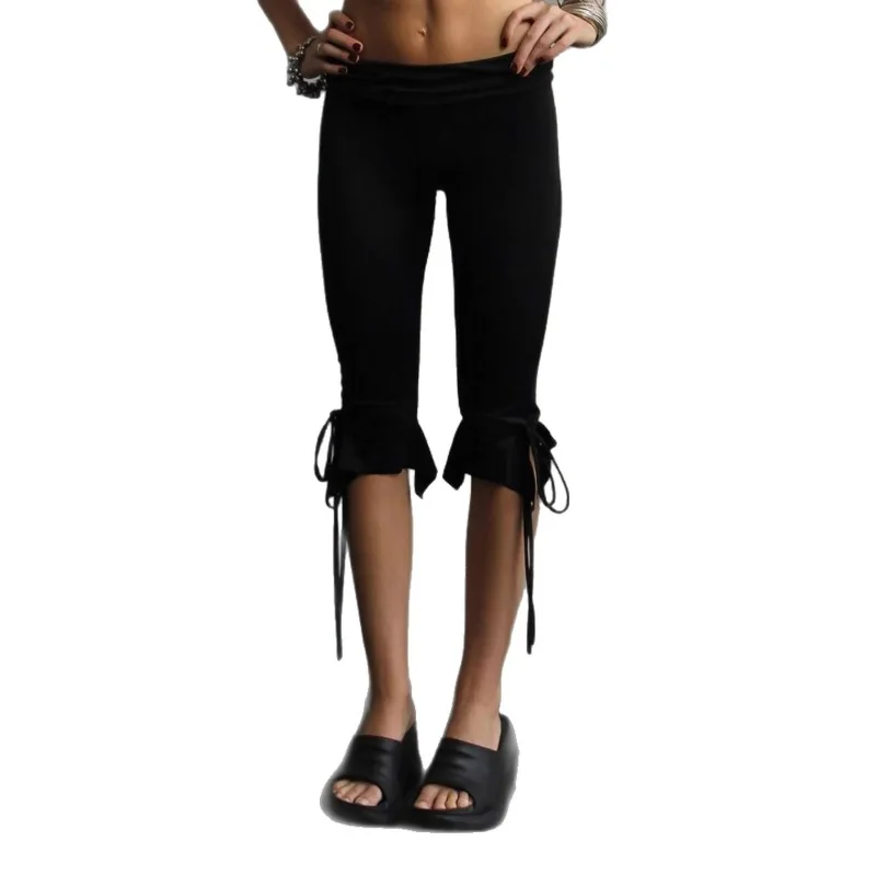 Solid color tie rope tight cropped pants for spring and summer, simple and casual, slim fit and slimming shorts for women
Solid color tie rope tight cropped pants for spring and summer, simple and casual, slim fit and slimming shorts for women