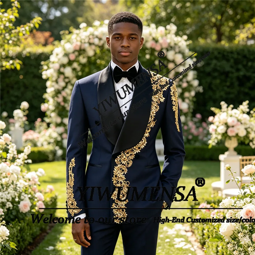 Luxury Gold Diamond Beaded Suits Men Slim Fit 2 Piece Sets Double Breasted Jacket Pants Customized Man Business Party Tuxedos
Luxury Gold Diamond Beaded Suits Men Slim Fit 2 Piece Sets Double Breasted Jacket Pants Customized Man Business Party Tuxedos