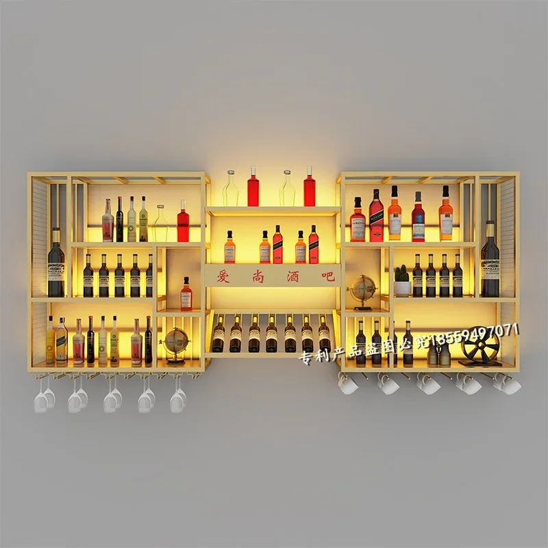 Bar Wine Cabinet Wrought Iron Wall Mounted Bar Against Wall Wine Rack Industrial Wind Shelf Restaurant Wine Shelf Display Rack
Bar Wine Cabinet Wrought Iron Wall Mounted Bar Against Wall Wine Rack Industrial Wind Shelf Restaurant Wine Shelf Display Rack