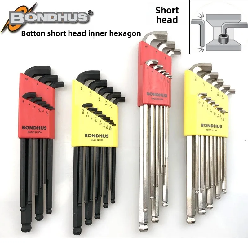 US BONDHUS Short Head Hex Key Wrenches 16599/37/38/92 16737/16799/92 Durable Design for Long Term Use
US BONDHUS Short Head Hex Key Wrenches 16599/37/38/92 16737/16799/92 Durable Design for Long Term Use