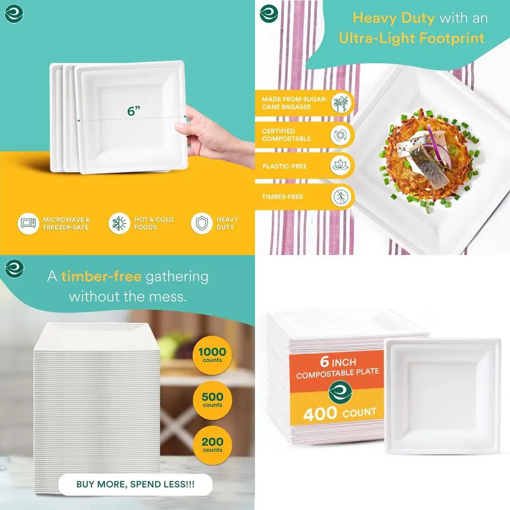 Бумажные тарелки 6 дюймов, 100% биоразлагаемые, 400 штук, подходят для микроволновой печи, идеально подходят для небольших блюд, вечеринок, пикников и барбекю (белые)
Бумажные тарелки 6 дюймов, 100% биоразлагаемые, 400 штук, подходят для микроволновой печи, идеально подходят для небольших блюд, вечеринок, пикников и барбекю (белые)