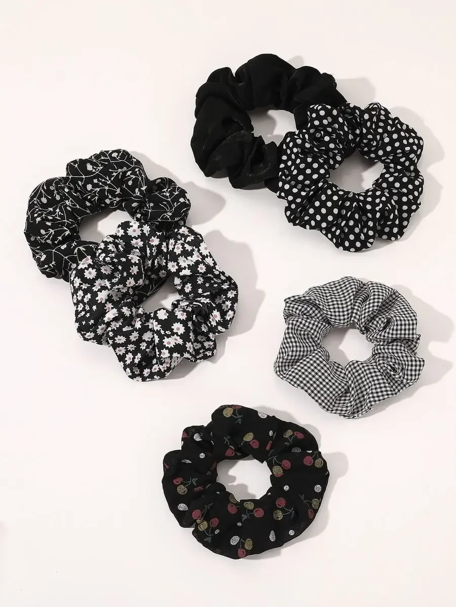 5pcs Floral Polka Dot Gingham Scrunchies Hair Ties Elastic Hair Bands Bohemian Style
5pcs Floral Polka Dot Gingham Scrunchies Hair Ties Elastic Hair Bands Bohemian Style