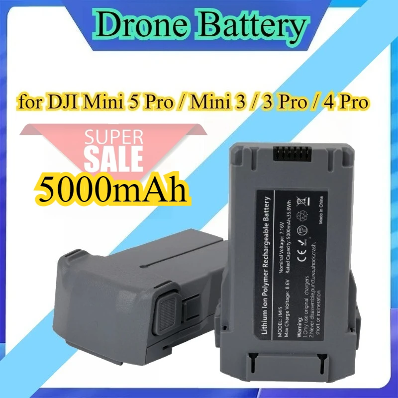 5000mAh Drone Battery Replacement for DJI Mini 5 Pro / Mini 3 / 3 Pro / 4 Pro Long Flight Time
5000mAh Drone Battery Replacement for DJI Mini 5 Pro / Mini 3 / 3 Pro / 4 Pro Long Flight Time