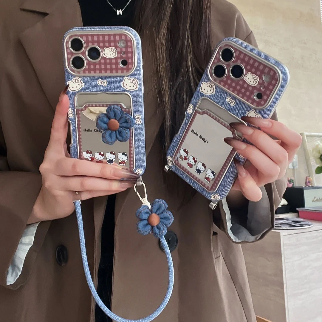 Retro Washed Denim Card wallet Mirror Phone lanyard Case For iPhone 17 Air 16 15 14 13 Pro Max Lovely Back Cover
Retro Washed Denim Card wallet Mirror Phone lanyard Case For iPhone 17 Air 16 15 14 13 Pro Max Lovely Back Cover
