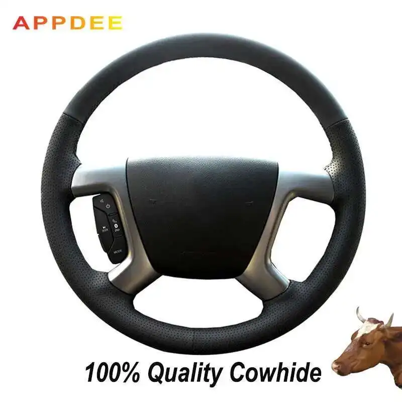 Black Genuine Leather Car Steering Wheel Cover for Chevrolet Captiva 2007-2014 Silverado GMC Sierra 2007-2013 Daewoo Winstorm
Black Genuine Leather Car Steering Wheel Cover for Chevrolet Captiva 2007-2014 Silverado GMC Sierra 2007-2013 Daewoo Winstorm
