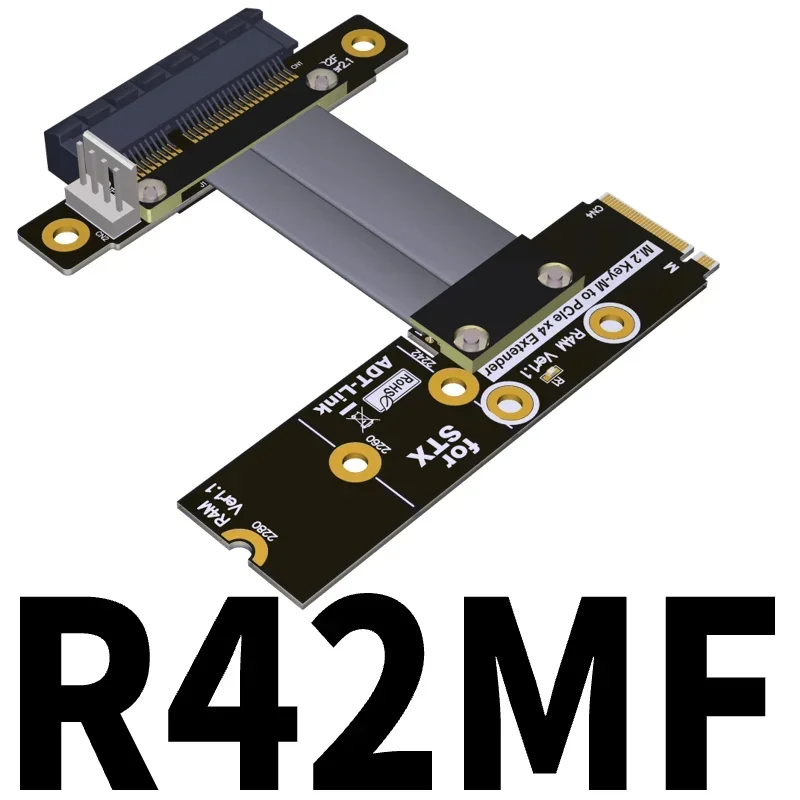 M.2 NVMe to PCIe3.0 x4 Extension Riser Cable for GPU graphics video card and Capture cards to M.2 extension
M.2 NVMe to PCIe3.0 x4 Extension Riser Cable for GPU graphics video card and Capture cards to M.2 extension