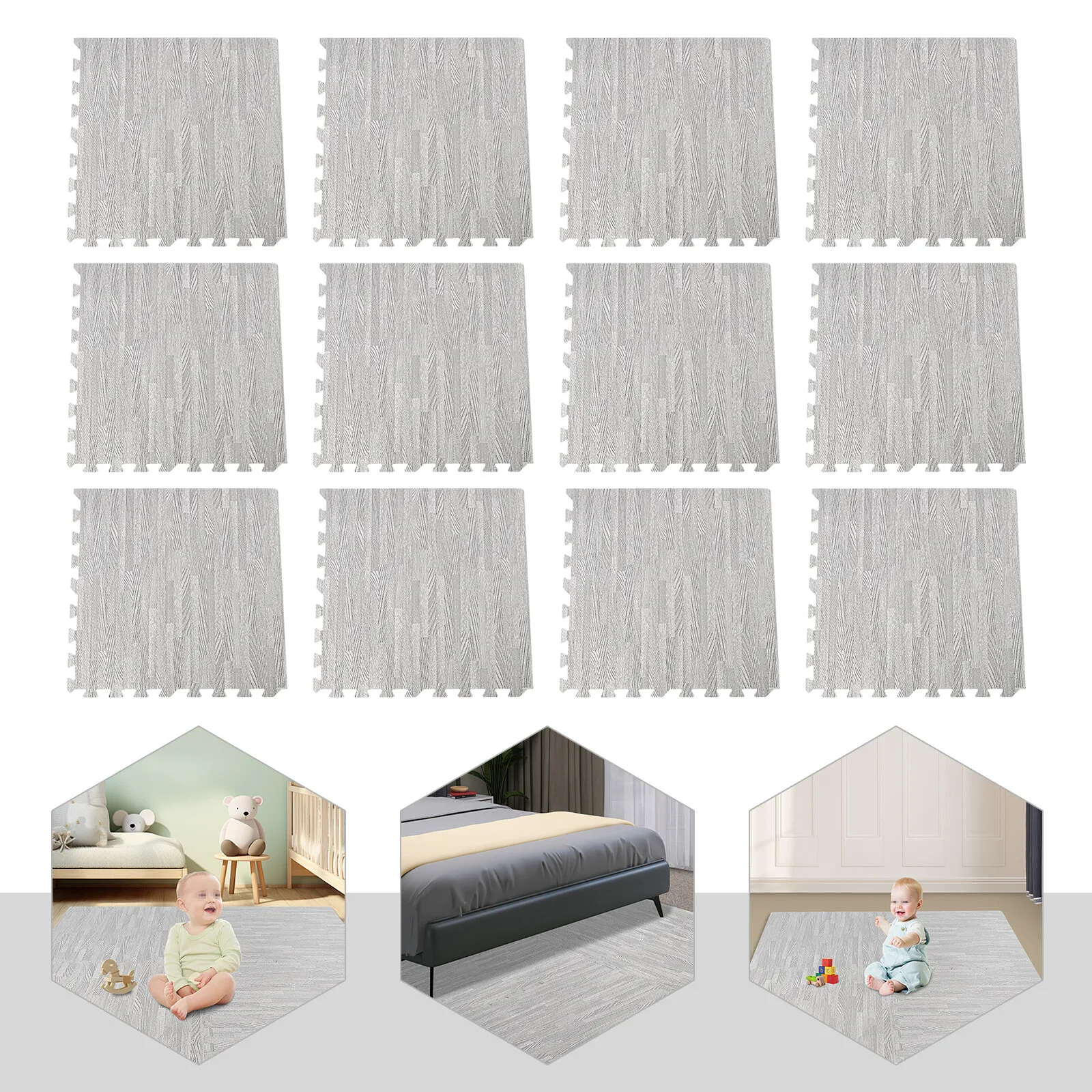 Eva Foam Tiles For Living Rooms Bedrooms Interlocking Floor Mats Grey Wood Grain Design Safe Comfortable Cushioned Support
Eva Foam Tiles For Living Rooms Bedrooms Interlocking Floor Mats Grey Wood Grain Design Safe Comfortable Cushioned Support