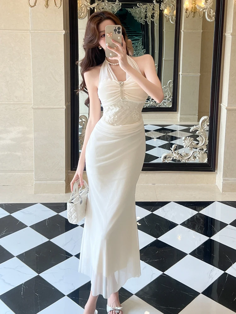 French Style Sexy Halter Neck Mermaid Maxi Dress Women Elegant Backless Lace Mesh Bodycon Long Dresses Party Evening Gown Robe
French Style Sexy Halter Neck Mermaid Maxi Dress Women Elegant Backless Lace Mesh Bodycon Long Dresses Party Evening Gown Robe