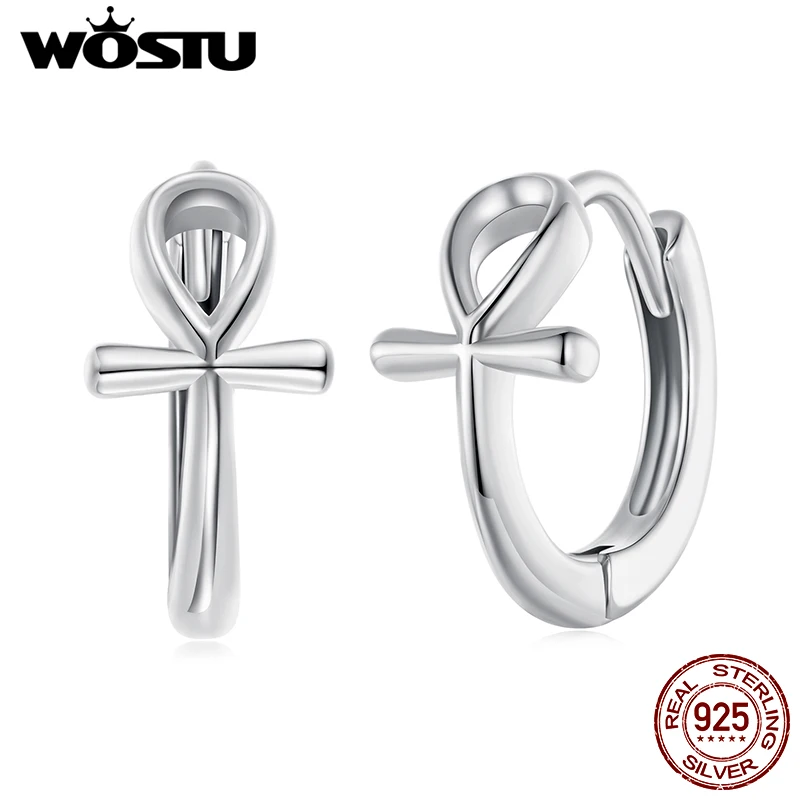 WOSTU Simple Ankh Cross Hoop Huggie Earrings For Women Solid 925 Sterling Silver Ankh Cross Ear Cuffs Family Lover Jewelry Gift
WOSTU Simple Ankh Cross Hoop Huggie Earrings For Women Solid 925 Sterling Silver Ankh Cross Ear Cuffs Family Lover Jewelry Gift