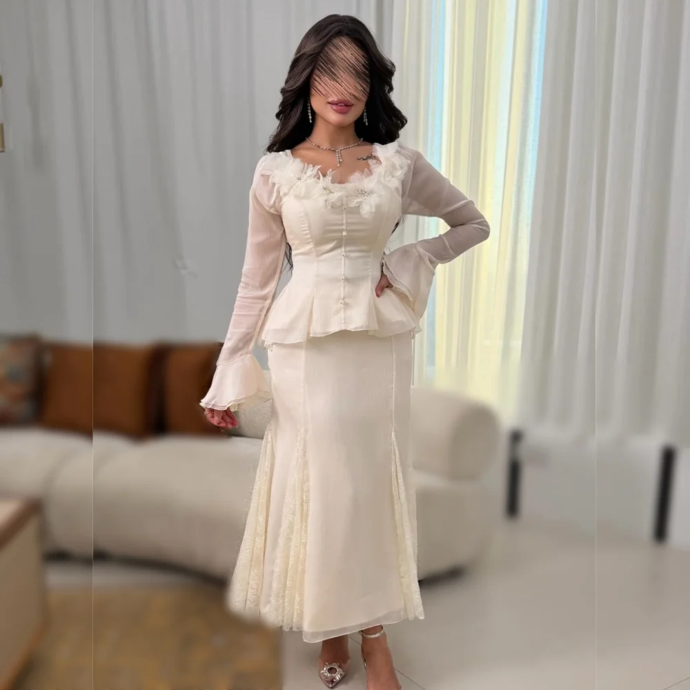 Customized Exquisite Wedding Party Dress Applique Flower V-neck Lace Trumpet Midi Dresses Formal Evening Dress
Customized Exquisite Wedding Party Dress Applique Flower V-neck Lace Trumpet Midi Dresses Formal Evening Dress