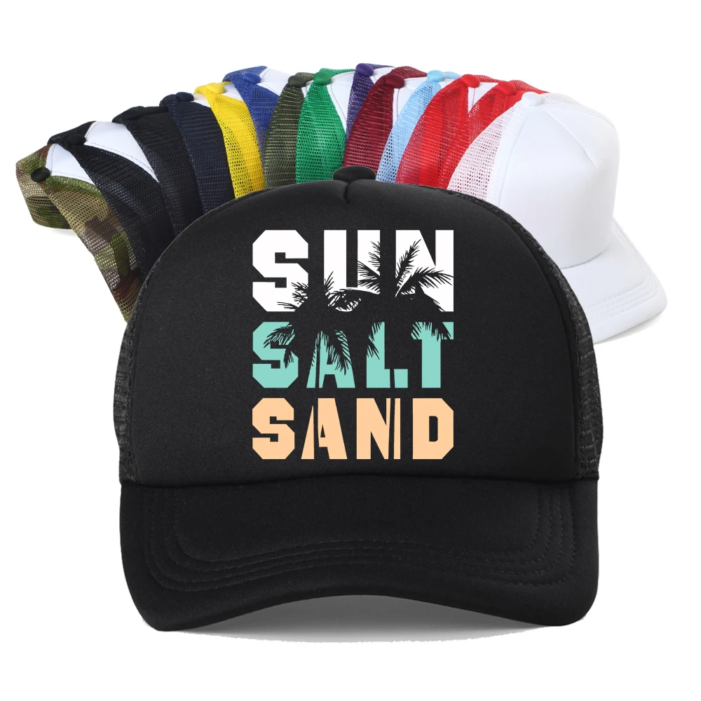 SUN SALT SAND Letter Print Baseball Cap Women Summer Casual Sport Breathable Adjustable Mesh Trucker Hat
SUN SALT SAND Letter Print Baseball Cap Women Summer Casual Sport Breathable Adjustable Mesh Trucker Hat