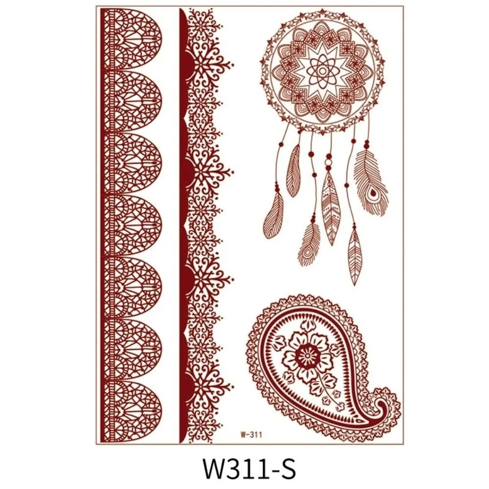 Red Mehndi Stickers Henna Tattoo Stickers Lace Fake Tattoo Wedding Tool Red Henna Tattoo Decals India Flower Waterproof
Red Mehndi Stickers Henna Tattoo Stickers Lace Fake Tattoo Wedding Tool Red Henna Tattoo Decals India Flower Waterproof