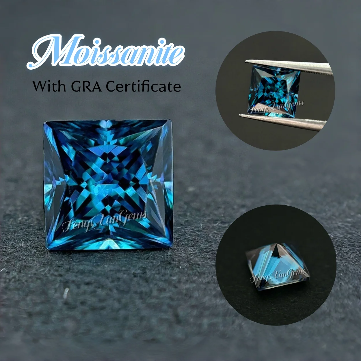 Princess Deep Blue Loose Moissanite Gemstone Pass Test VVS1 Clarity High Quality Gems For Jewelry Making With GRA Certificate
Princess Deep Blue Loose Moissanite Gemstone Pass Test VVS1 Clarity High Quality Gems For Jewelry Making With GRA Certificate