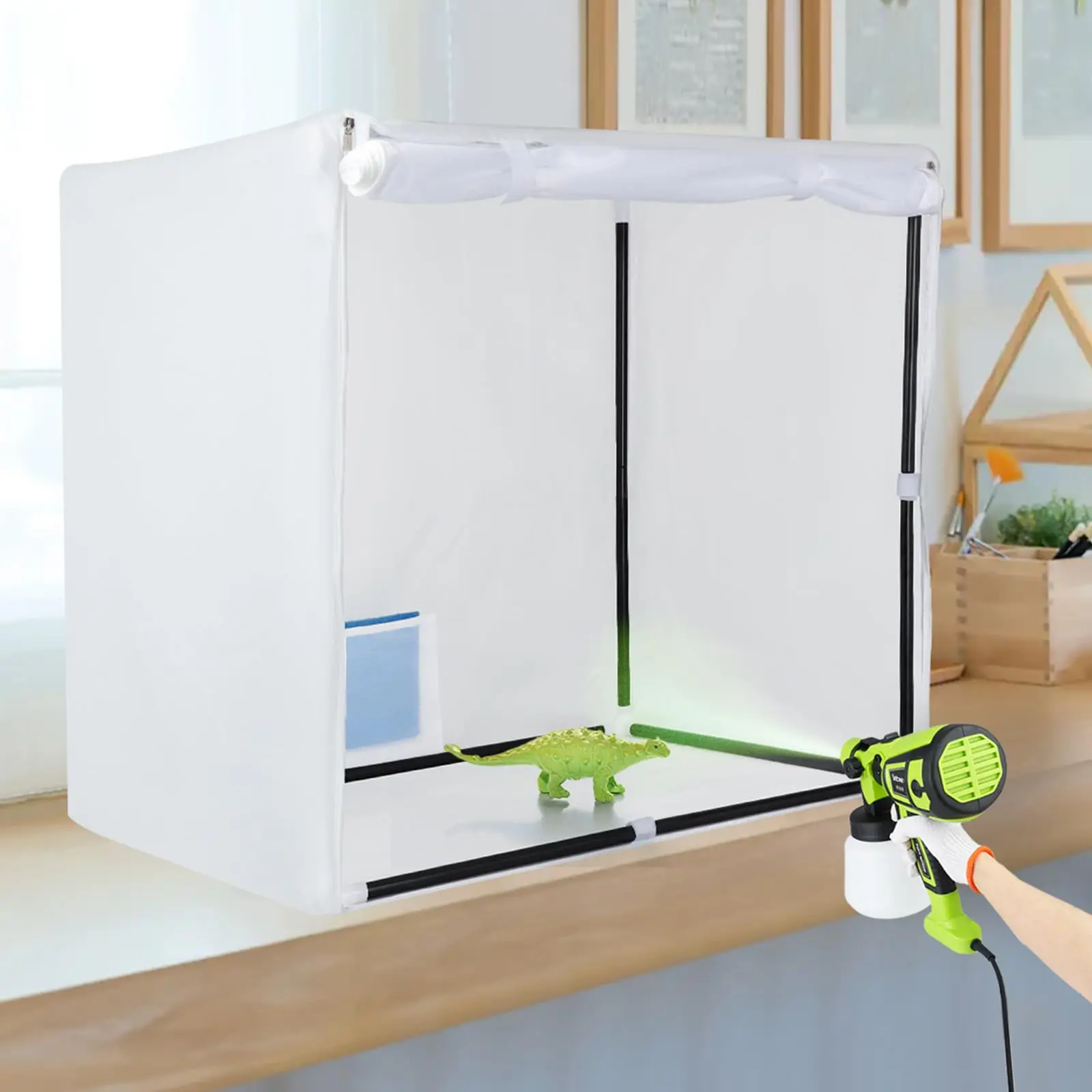 Набор кабинок для распылителя. Складное укрытие для покраски с системой фильтра и пылезащитными шторами, портативная комната для быстрой сборки. 
Набор кабинок для распылителя. Складное укрытие для покраски с системой фильтра и пылезащитными шторами, портативная комната для быстрой сборки.