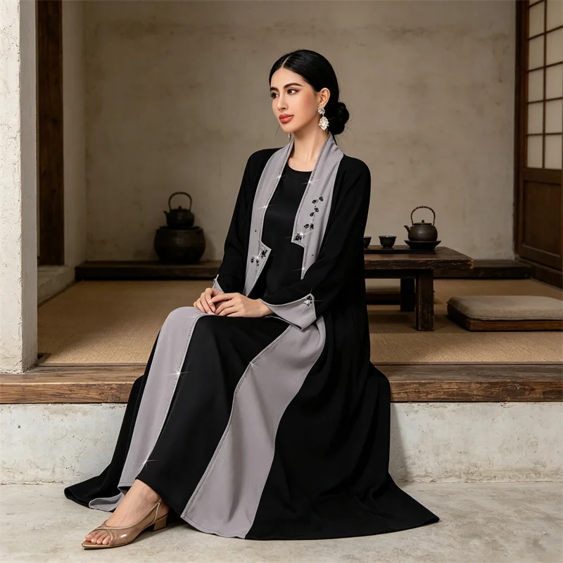 Ramadan Dubai Open Abaya Muslim Women Maxi Dress Diamonds Kaftan Turkey Kebaya Caftan Marocain Femme Robe Islam Jalabiya Abbayas
Ramadan Dubai Open Abaya Muslim Women Maxi Dress Diamonds Kaftan Turkey Kebaya Caftan Marocain Femme Robe Islam Jalabiya Abbayas