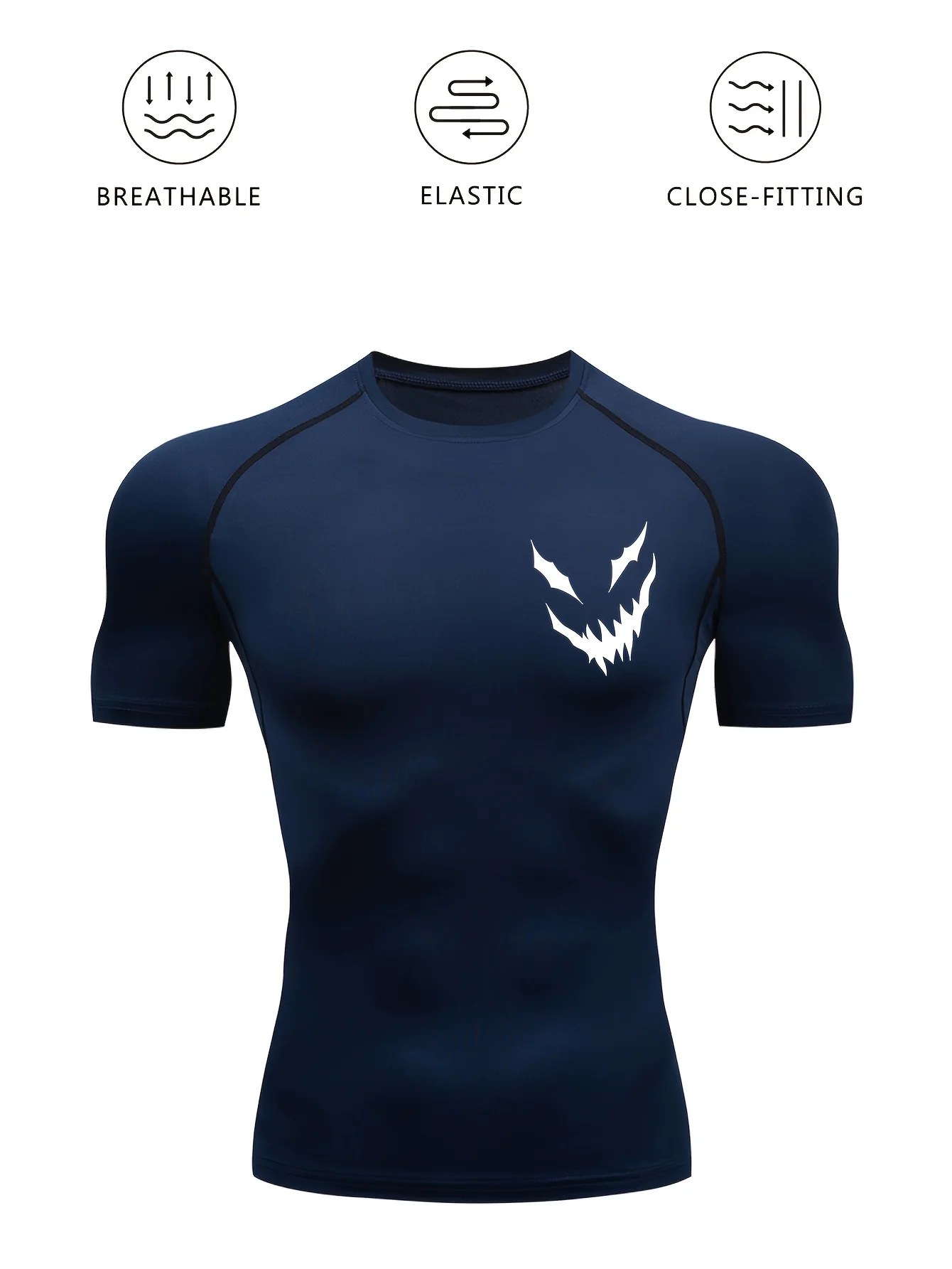 Men's Devil Smile Pattern T-shirt - Comfortable Elastic Sweat-absorbing Fabric Suitable for Gyms Cycling and Outdoor Activities
Men's Devil Smile Pattern T-shirt - Comfortable Elastic Sweat-absorbing Fabric Suitable for Gyms Cycling and Outdoor Activities