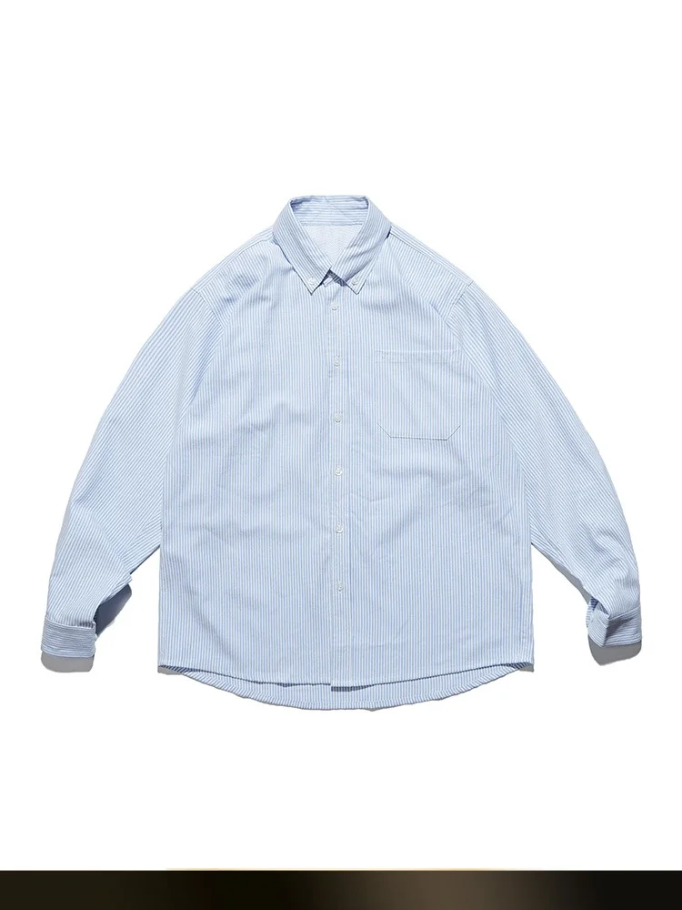 NTED Japanese Sle Long Sve Casual irt Simple Vertical Stripes Turn-down Collar Autumn y Leisure irt Jaet
NTED Japanese Sle Long Sve Casual irt Simple Vertical Stripes Turn-down Collar Autumn y Leisure irt Jaet