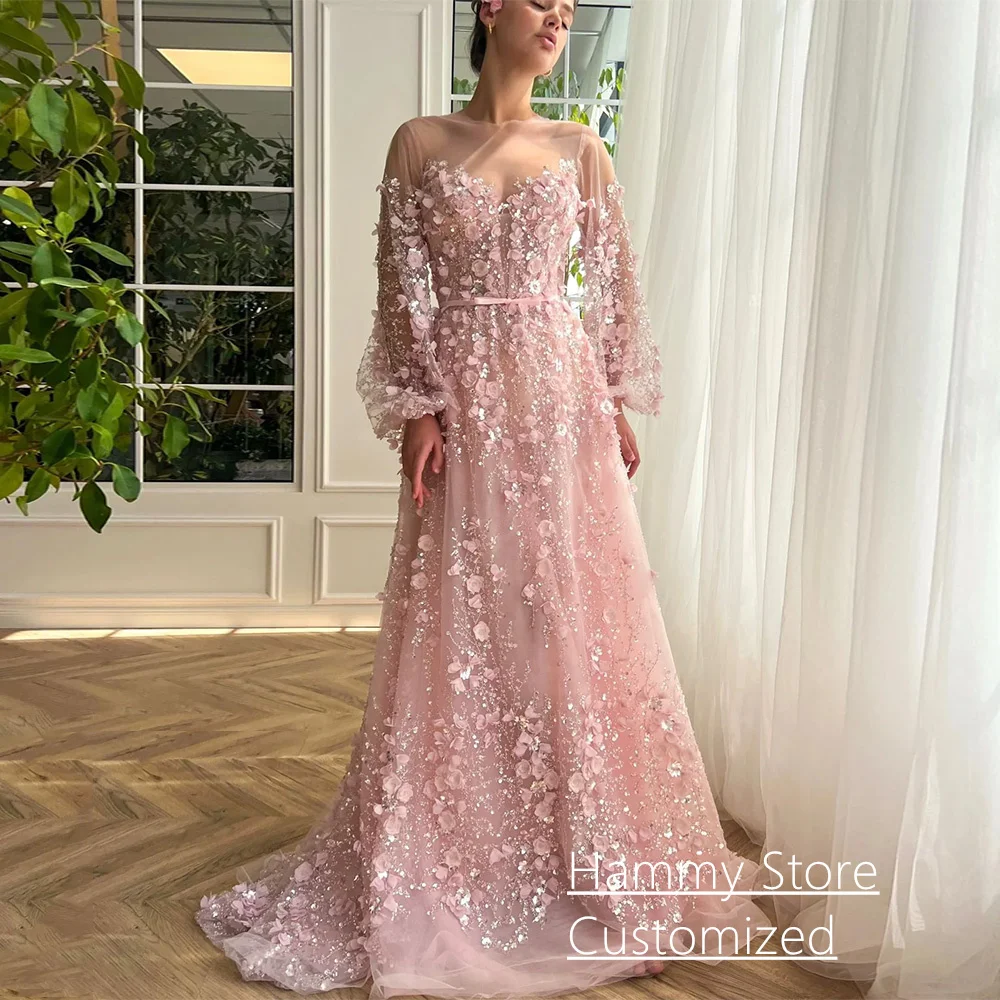 Princess Evening Dress Customized Puff Sleeves Sheer O Neck Beading Flowers A Line See Through Graduation Party Gowns
Princess Evening Dress Customized Puff Sleeves Sheer O Neck Beading Flowers A Line See Through Graduation Party Gowns