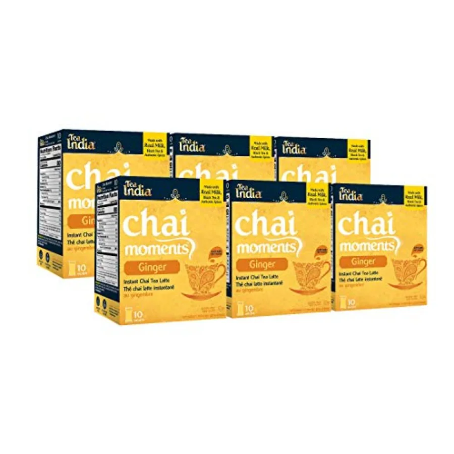 Chai Moments Ginger Chai Tea Instant Latte Mix Flavorful Blend Of Premium Black Tea, Ginger and Natural Ingredients Traditional
Chai Moments Ginger Chai Tea Instant Latte Mix Flavorful Blend Of Premium Black Tea, Ginger and Natural Ingredients Traditional