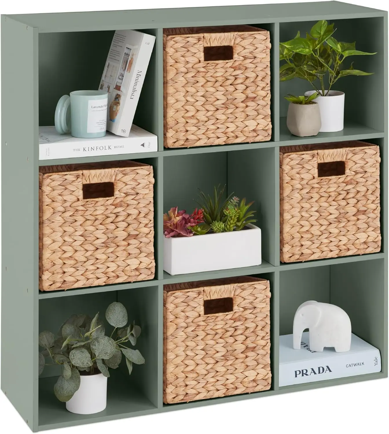9-Cube Storage Organizer 11in Shelf Opening Bookcase Display Shelf Customizable w 3 Removable Back Panels Sage
9-Cube Storage Organizer 11in Shelf Opening Bookcase Display Shelf Customizable w 3 Removable Back Panels Sage