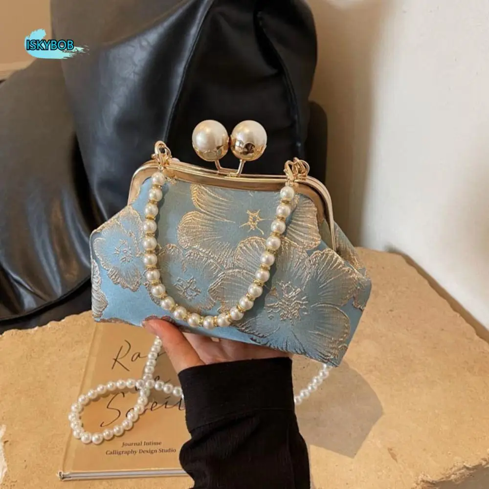 Pearl Chinese Style Handbag Kiss Lock Cheongsam Accessories Embroidery Banquet Bag Shoulder Elegant Hanfu Clutch Bag Women
Pearl Chinese Style Handbag Kiss Lock Cheongsam Accessories Embroidery Banquet Bag Shoulder Elegant Hanfu Clutch Bag Women