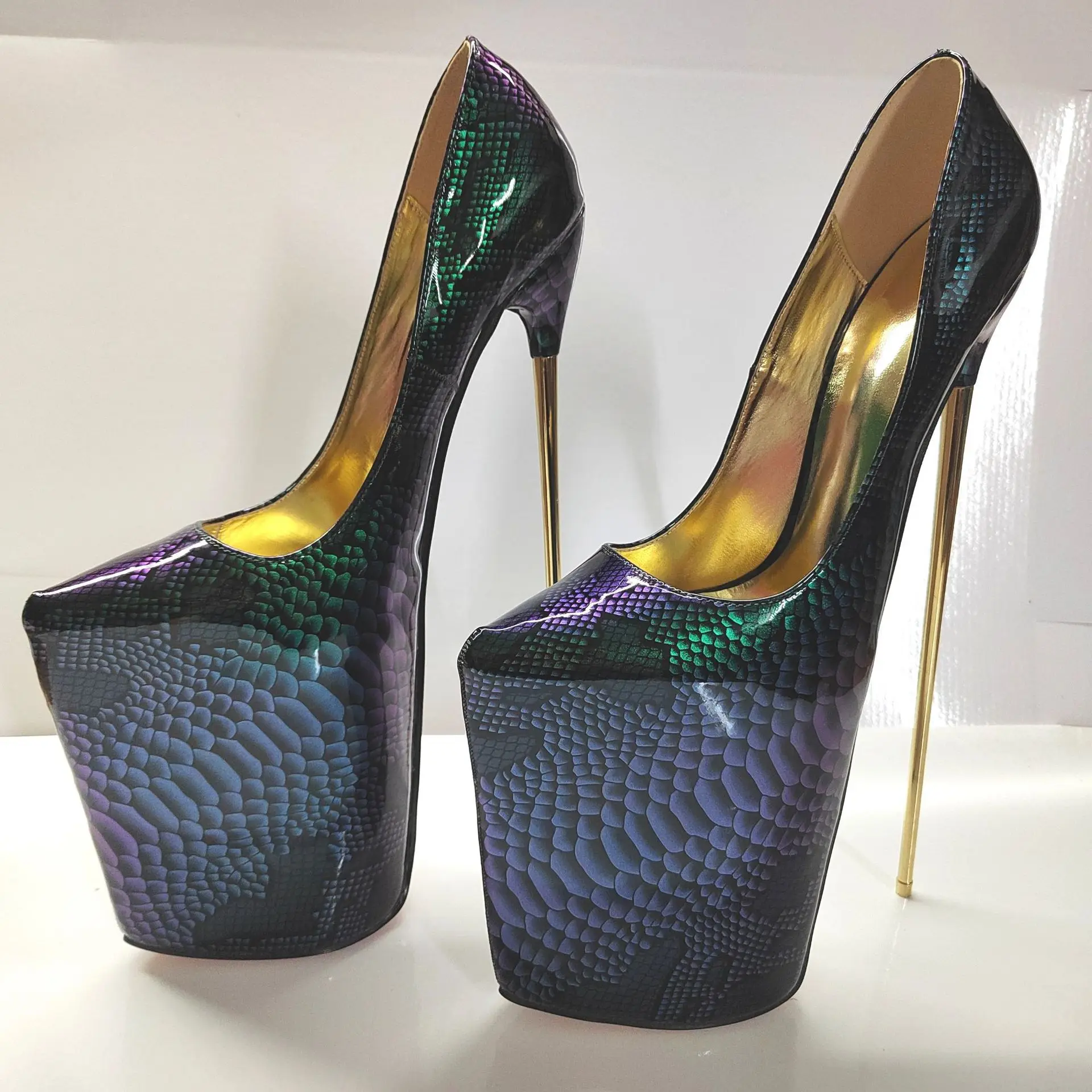 Discoloration Pointed Toe Transgender Women Shoes 30cm Ultra Thin High-Heeled Steel Pipe Dance Pumps Gladiator 12 Inch Stilettos
Discoloration Pointed Toe Transgender Women Shoes 30cm Ultra Thin High-Heeled Steel Pipe Dance Pumps Gladiator 12 Inch Stilettos