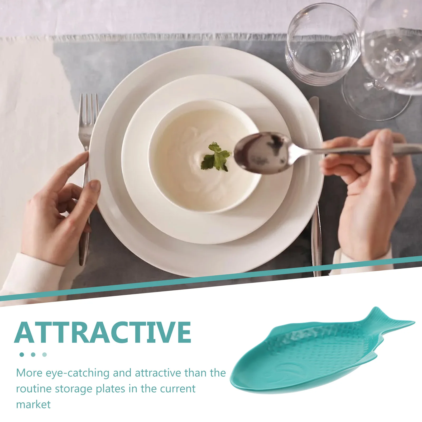 Unique Ceramic Fish Plate 11Inch White Multi-Function Creative Kitchenware for Special Occasions Parties Weddings