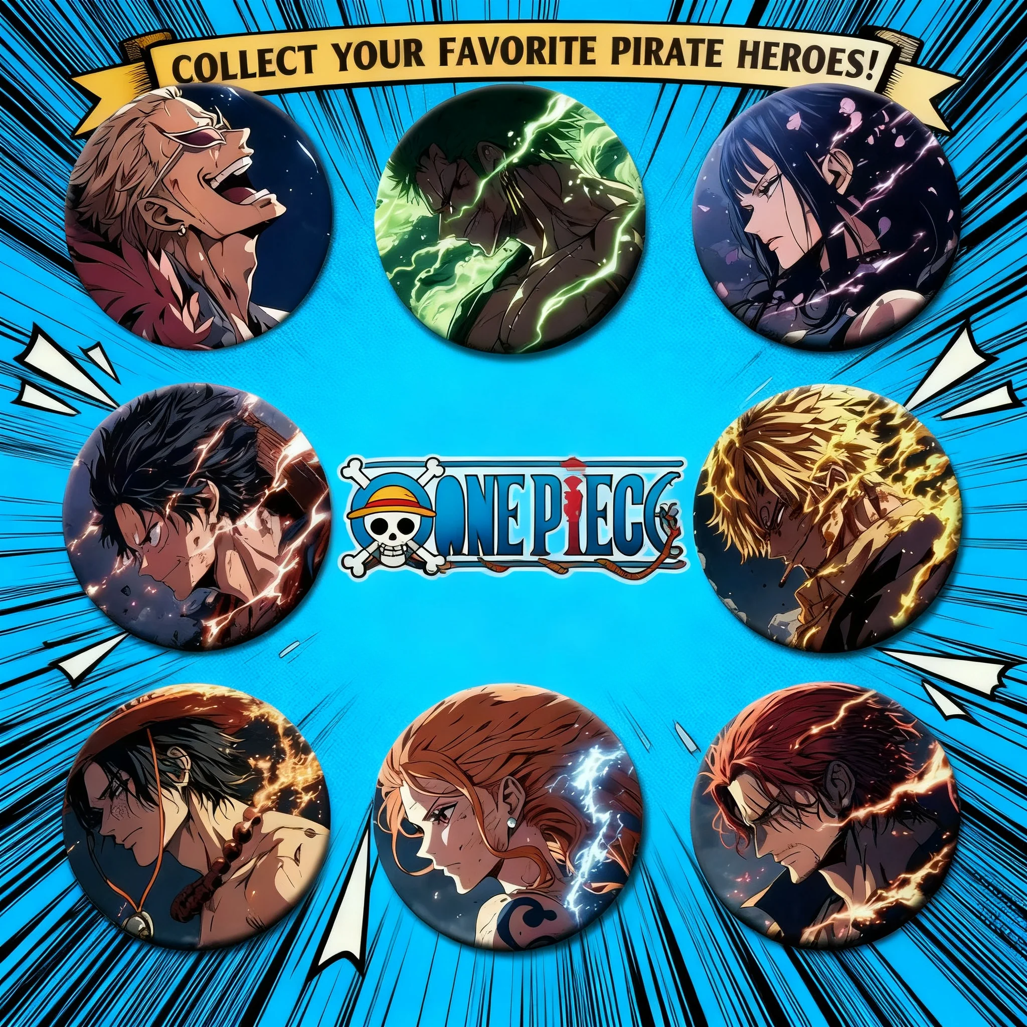 Значок One Piece: Луффи, Зоро, Эйс, Санджи, Робин, Нами. Мерч для аниме-фестивалей и товаров для отаку.
Значок One Piece: Луффи, Зоро, Эйс, Санджи, Робин, Нами. Мерч для аниме-фестивалей и товаров для отаку.