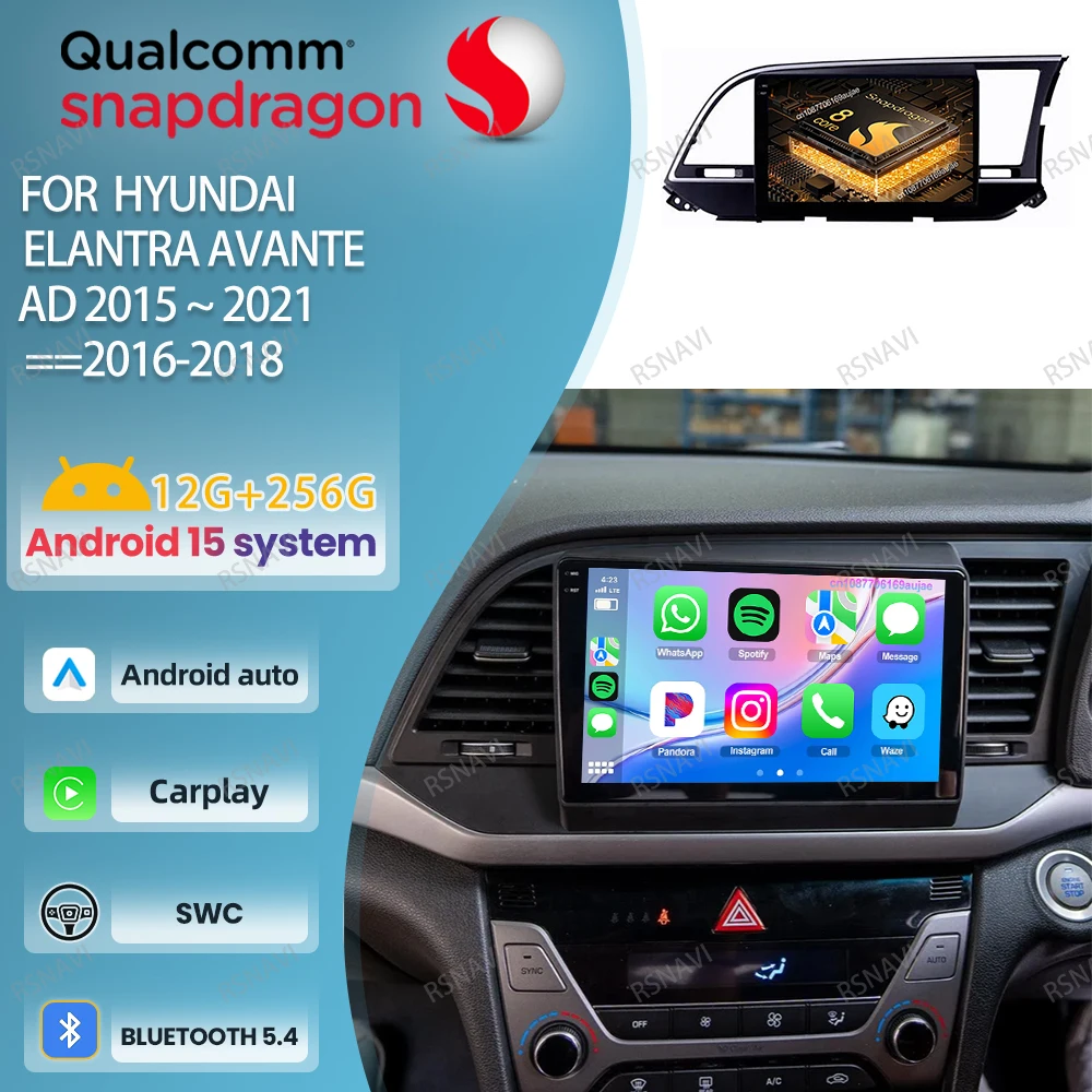 Car Radio Android 15 For Hyundai Elantra Avante AD 2015 ~ 2021 Autoradio Stereo DVD Qualcomm Multimedia Viedo Player Head Unit
Car Radio Android 15 For Hyundai Elantra Avante AD 2015 ~ 2021 Autoradio Stereo DVD Qualcomm Multimedia Viedo Player Head Unit