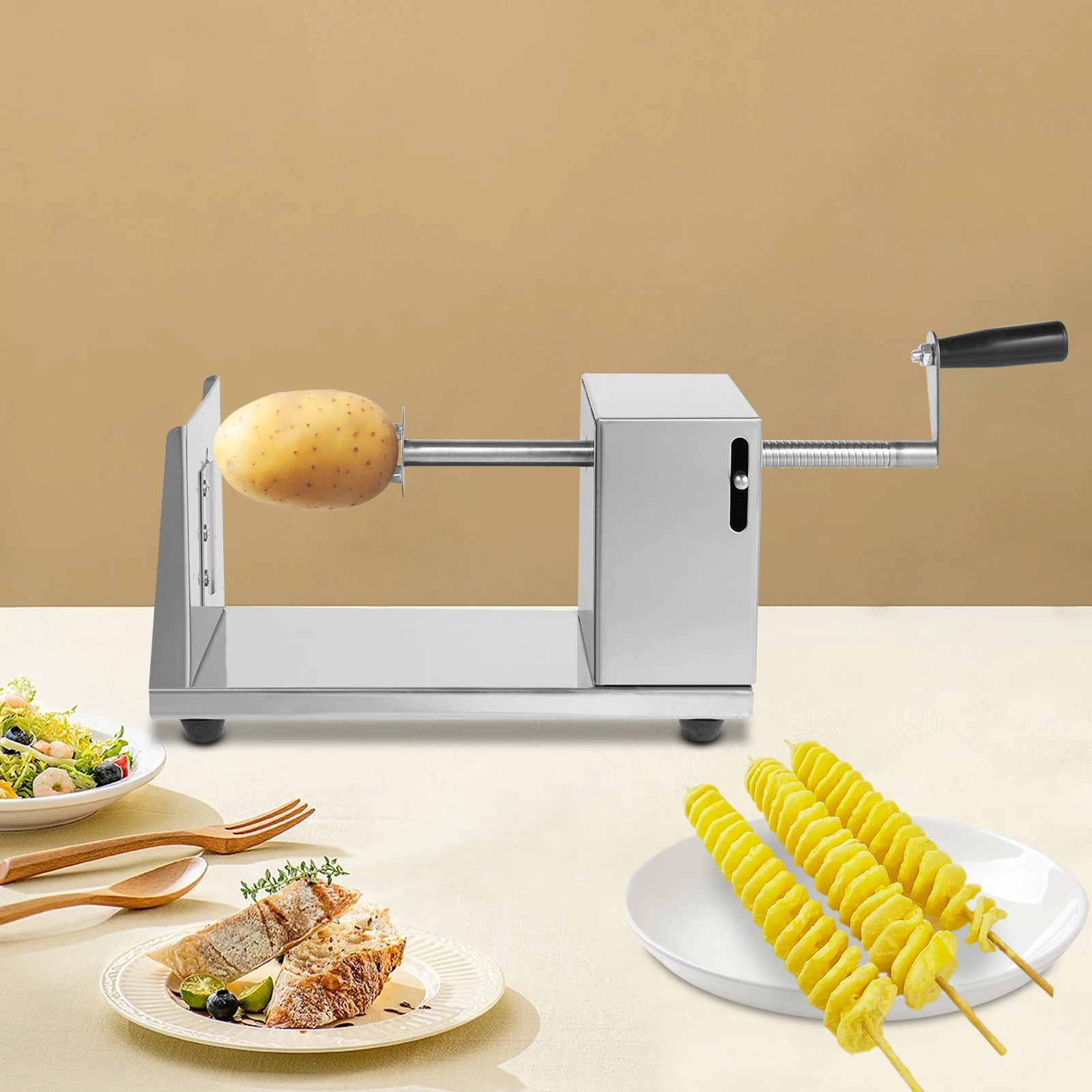 Manual Tornado Potato Spiral Cutter Twisted Potato Slicer Spiral Potato Cutter With 4* Blades French Fry Potato Tornado Twister
Manual Tornado Potato Spiral Cutter Twisted Potato Slicer Spiral Potato Cutter With 4* Blades French Fry Potato Tornado Twister