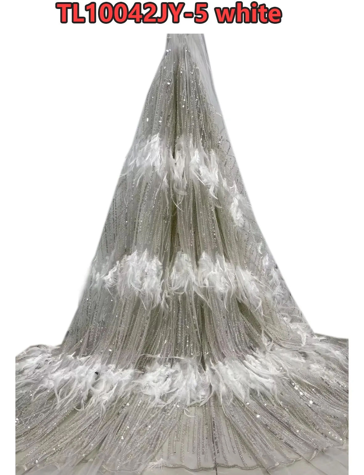 2023 feather lace fabric Luxury french tulle sequin lace fabric wedding dress fabric material for party evening dress TL10042JY
2023 feather lace fabric Luxury french tulle sequin lace fabric wedding dress fabric material for party evening dress TL10042JY
