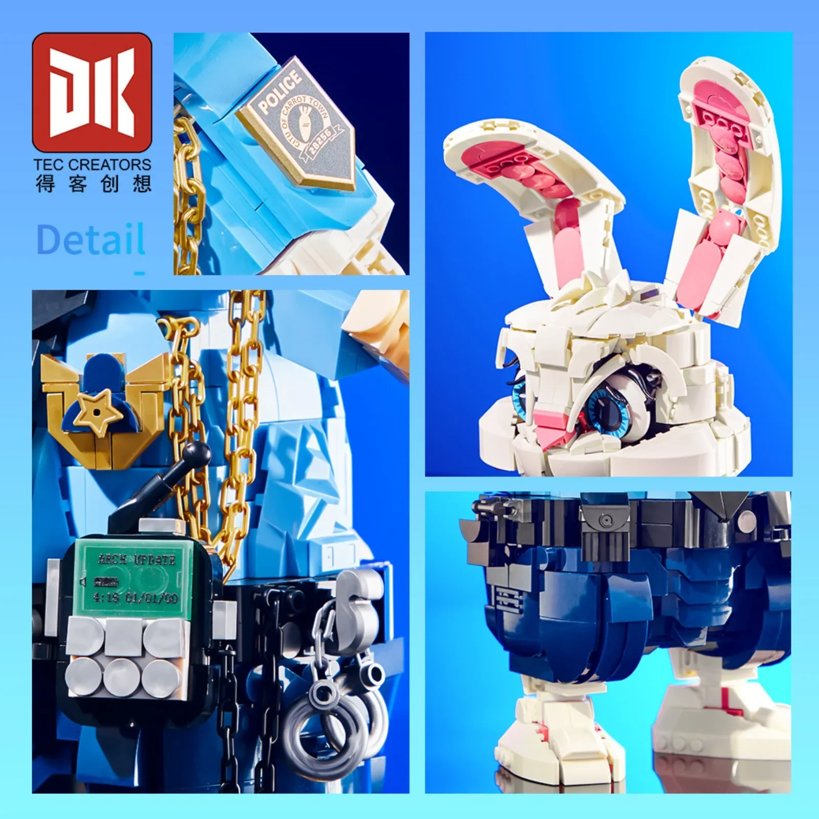 1387PCS 7064 Creative Bunny Collector's Officer Rabbit Buliding Blocks Anime Figures Model Bricks DIY Assemble Toys for Kid Gift
1387PCS 7064 Creative Bunny Collector's Officer Rabbit Buliding Blocks Anime Figures Model Bricks DIY Assemble Toys for Kid Gift
