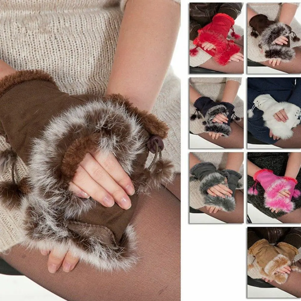 Supple Solid New Trim Genuine Fashion Winter Soft Warm Fingerless Rabbit Fur Women Gloves
Supple Solid New Trim Genuine Fashion Winter Soft Warm Fingerless Rabbit Fur Women Gloves