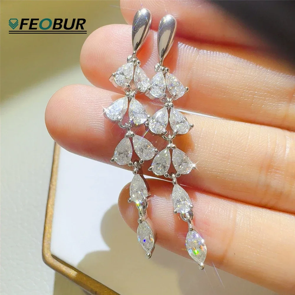 FEOBUR 6Carat Full Moissanite Tassel Leaf Dangle Earrings for Women S925 Sterling Silver Drop Earring Bridal Party Jewelry GRA
FEOBUR 6Carat Full Moissanite Tassel Leaf Dangle Earrings for Women S925 Sterling Silver Drop Earring Bridal Party Jewelry GRA