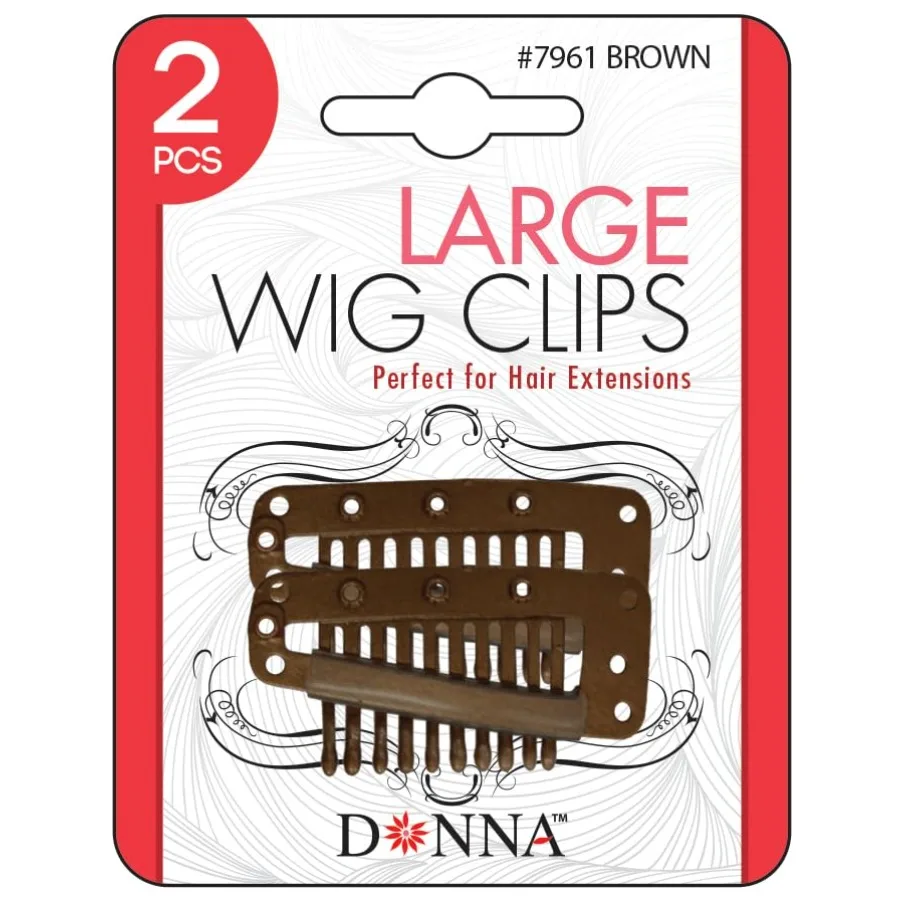 Wig clips for hair extensions, plastic material, brown color, secure grip and easy application
Wig clips for hair extensions, plastic material, brown color, secure grip and easy application