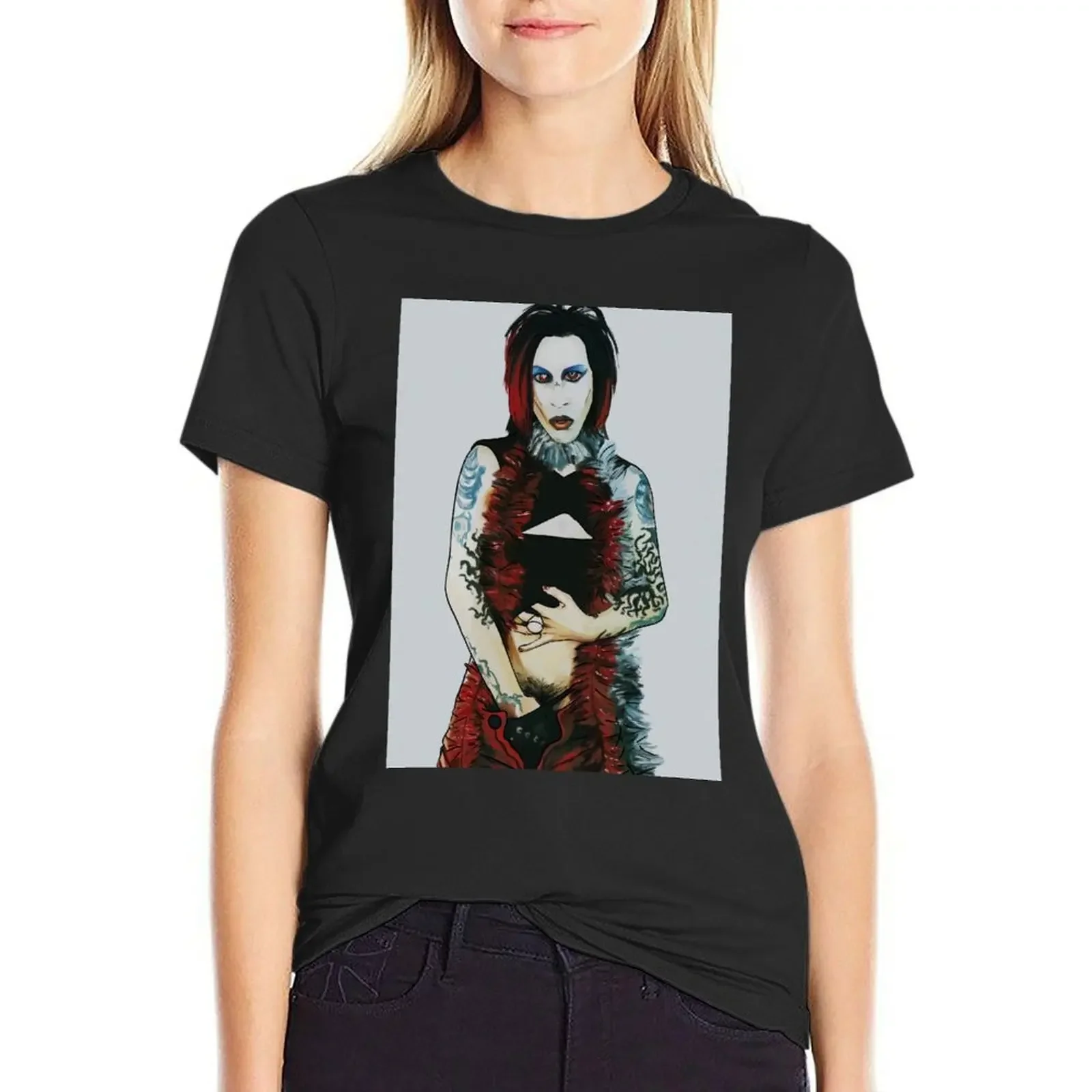 manson T-Shirt lady clothes customizeds summer tops new edition t shirts for Women
manson T-Shirt lady clothes customizeds summer tops new edition t shirts for Women