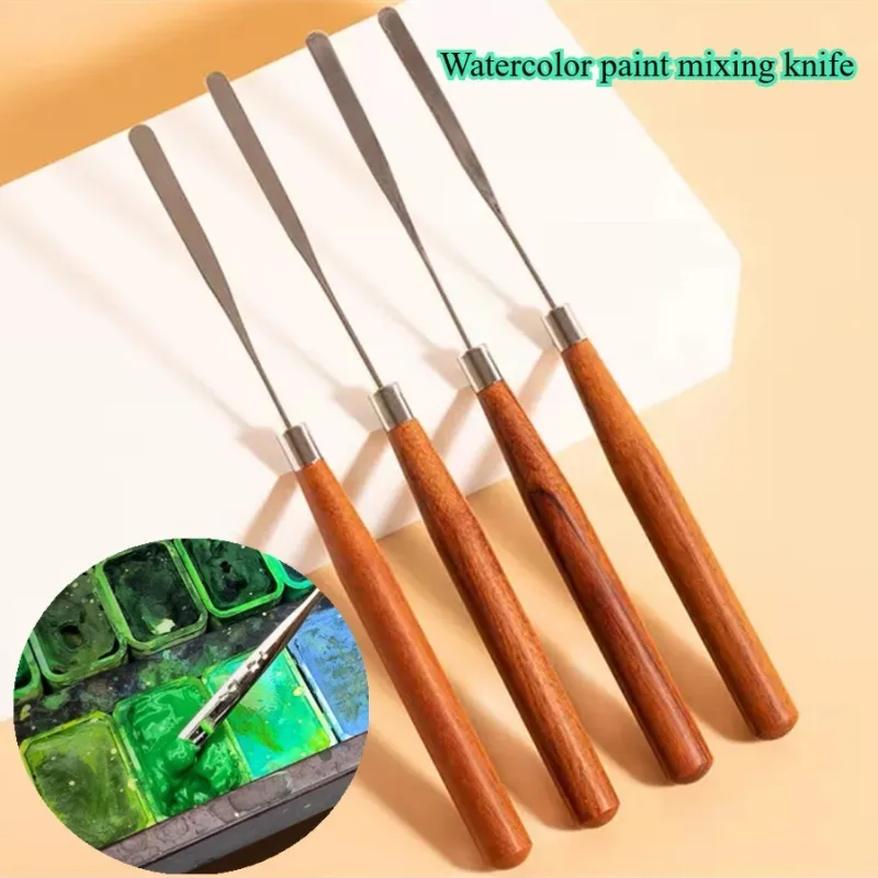 Wood Handle Stainless Steel Blade Watercolor Pigment Stirring Knife Art Watercolor/gouache/oil Paint Painting Creation Tools
Wood Handle Stainless Steel Blade Watercolor Pigment Stirring Knife Art Watercolor/gouache/oil Paint Painting Creation Tools
